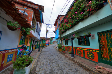 Fototapeta na wymiar Colourful Colombian Streets