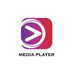 colorful play media logo design template. triangle play icon symbol design
