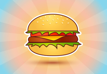 hamburger on abstract background