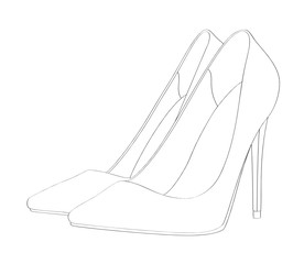 Black and White stiletto heels vector illustration