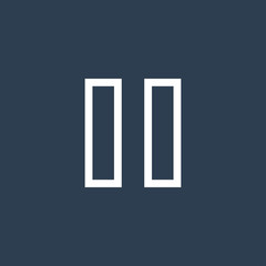Pause outline icon for web and mobile