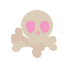 happy halloween celebration scary skull and bones cartoon