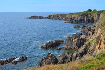Fototapeta na wymiar Entre Pouldu et Doelan Finistère, Brittany, France