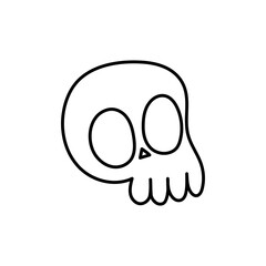 happy halloween celebration scary skull cartoon thick line