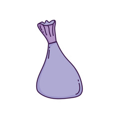 purple tied cloth bag accessory icon