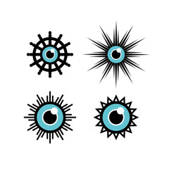 Eyes in 4 Different Round Shape vector design
