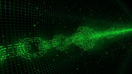 Blockchain Network Security Concept Binary Particle Wide Angle Shot - Abstract Background Texture