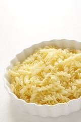 Boiled short pasta prepared for Italian cooking image