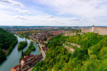 Citadel of Besancon and River Doubs of Bourgogne - obrazy, fototapety, plakaty