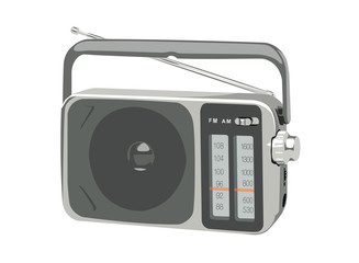 vector illustration portable am fm radio