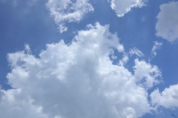 White clouds in the blue sky