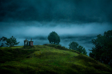Fototapeta na wymiar Spooky Mountain, Tshoka, Sikkim, India