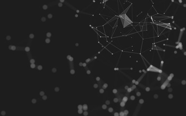 Abstract background. Molecules technology with polygonal shapes, connecting dots and lines....