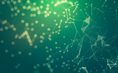 Abstract background. Molecules technology with polygonal shapes, connecting dots and lines....
