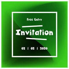 Invitation colorful background 2020 meet up kid sport gradient frame