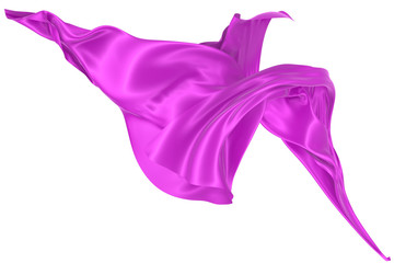 Abstract background of magenta wavy silk or satin. 3d rendering image.