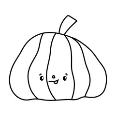 happy halloween celebration creepy pumpkin decoration line style