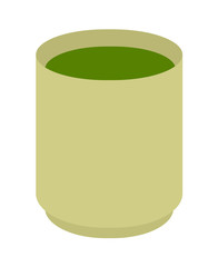 お茶の入った湯のみ