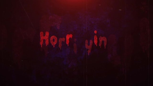 Wishing You A Horrifying Halloween with Blood 4K Loop features text animating into view against a red background with blood dripping down in a loop