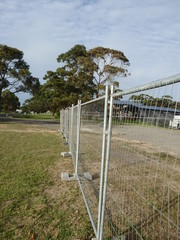 Temporary fence in a construction site