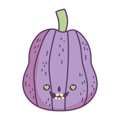 happy halloween celebration creepy purple pumpkin decoration