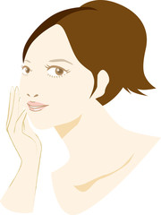 人物：女性　エステ　ビューティー　美肌　肌　色白　大人　スキンケア