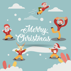 Merry Christmas Ilustration with winter background