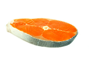 Salmon fish health food on the White Blackground