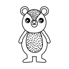 cute bear character cartoon thick line