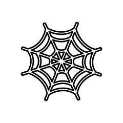 happy halloween celebration cobweb decoration thick line