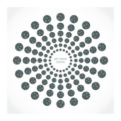 Radial halftone dots in circle form. Fireworks explosion background. Circular design element. Abstract geometric star rays. Design element for medical, treatment, cosmetic emblem