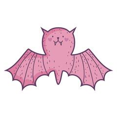happy halloween celebration pink bat with open wings