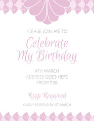 Romantic Style Pink Birthday Invitation Design