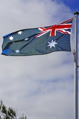 A red, white and blue Australian flag