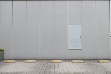 street wall background ,Industrial background, empty grunge urban street with warehouse brick wall