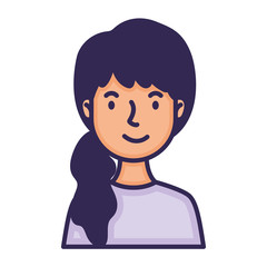 woman with horsetail character fill style