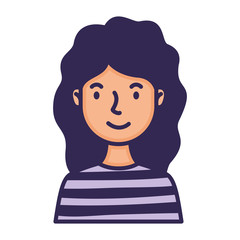 woman avatar character fill style