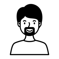 man with beard avatar character line style