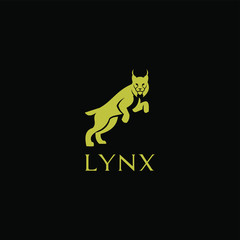 lynx jump gold logo icon designs © Alpha Vector
