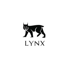 lynx walk black logo icon designs © Alpha Vector