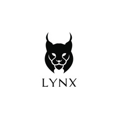 lynx head black logo icon designs © Alpha Vector