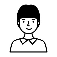 man avatar character line style