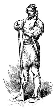 Daniel Boone, vintage illustration