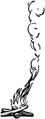 Small Fire and Smoke vintage illustration.