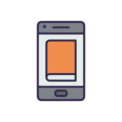 electronic book in smartphone icon
