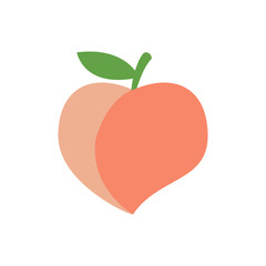 Peach icon,vector illustration. Flat design style. vector peach icon illustration isolated on White background, peach icon Eps10. peach icons graphic design vector symbols
