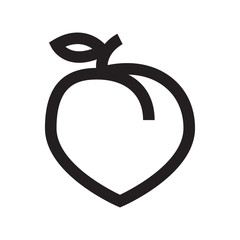 Peach icon,vector illustration. Flat design style. vector peach icon illustration isolated on White background, peach icon Eps10. peach icons graphic design vector symbols