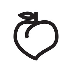 Peach icon,vector illustration. Flat design style. vector peach icon illustration isolated on White background, peach icon Eps10. peach icons graphic design vector symbols