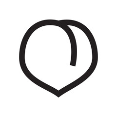 Peach icon,vector illustration. Flat design style. vector peach icon illustration isolated on White background, peach icon Eps10. peach icons graphic design vector symbols