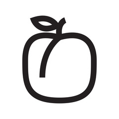 Peach icon,vector illustration. Flat design style. vector peach icon illustration isolated on White background, peach icon Eps10. peach icons graphic design vector symbols